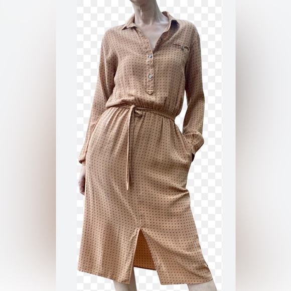 1980s VINTAGE Jack Mulqueen Printed Silk Dress ( A-1) - Picture 17 of 17